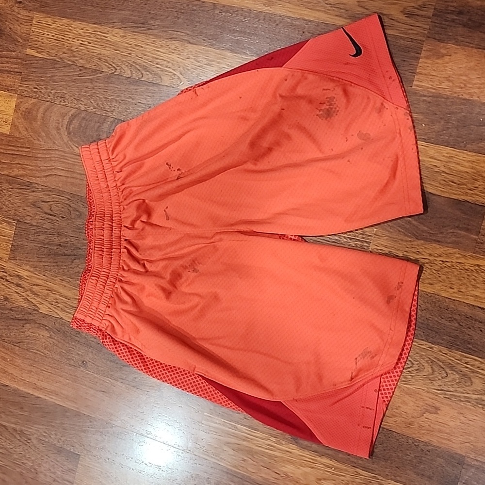 NIKE Kids Boys Large L Orange Athletic Shorts